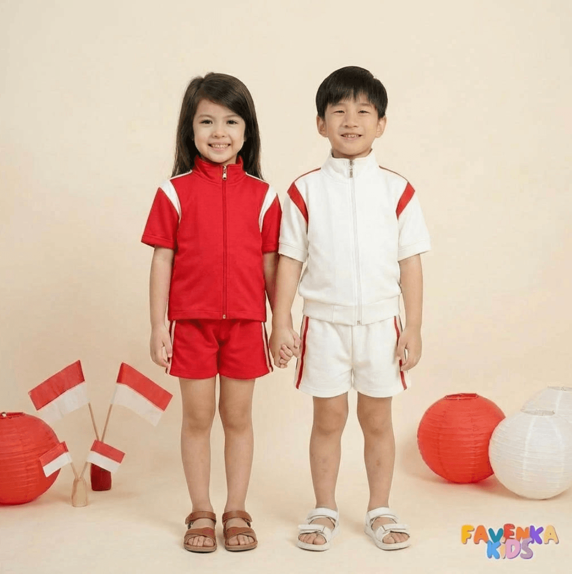 Favenka Kids - Twinny Sport Baju Setelan Merdeka Series Unisex